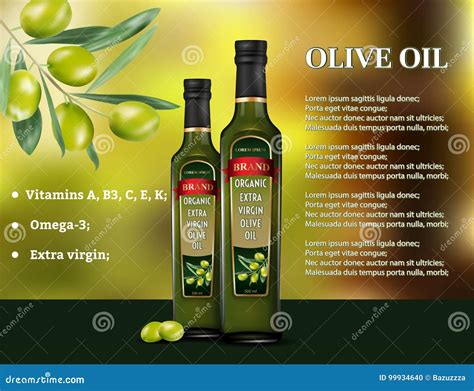 Anuncio De Productos Del Aceite De Oliva Ilustraci N Del Vector D