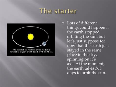 Ppt What Would Happen If The Earth Stopped Orbiting The Sun