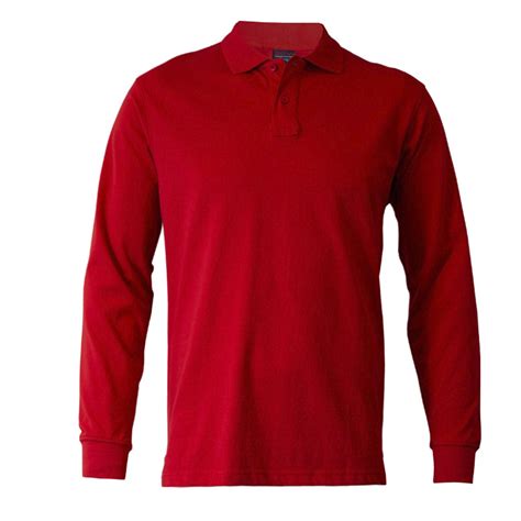 Ripley Polera Pique Lisa Manga Larga Color Rojo Sangiovanni