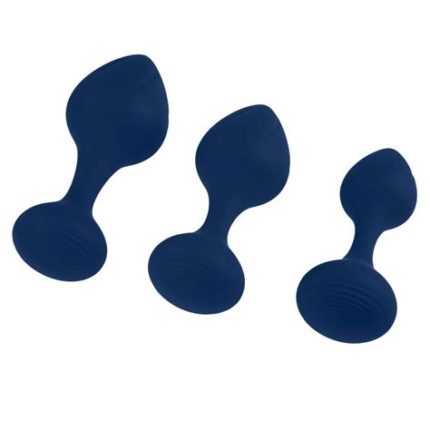 Anal Butt Plugs Anal Training Butt Plug Kit 3 Pc Navy
