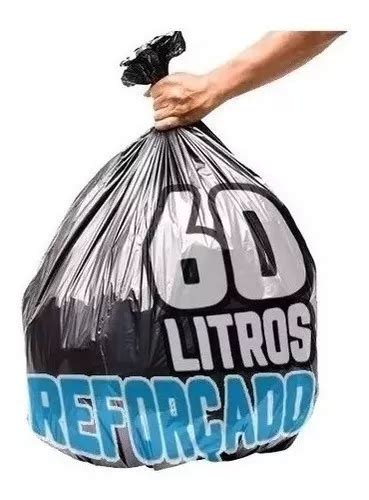 Saco De Lixo L Litros Preto Refor Ado C Unidades Mercadolivre