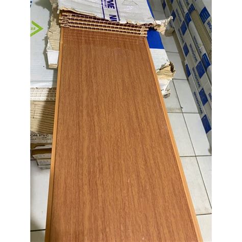 Jual Plafon PVC Nusahome Motif Kayu Coklat Glossy Wood 15 Shopee