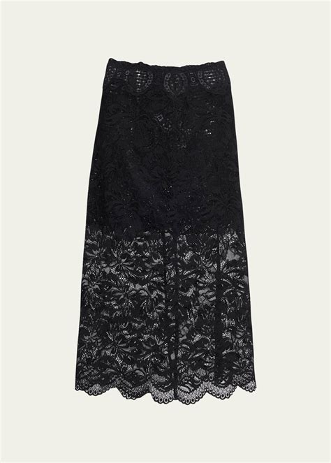 Rabanne Jupe Lace Midi Skirt Bergdorf Goodman