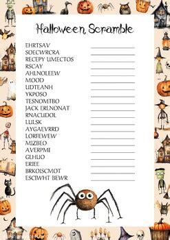 Halloween Scramble By Rakhimova Teaching Tpt