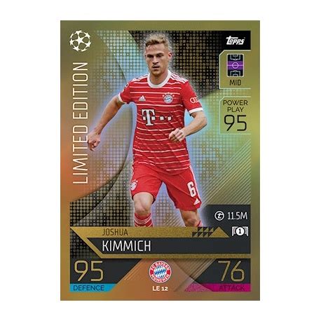 Buy Cards Joshua Kimmich Limited Edition Bayern München Match Attax 22 23