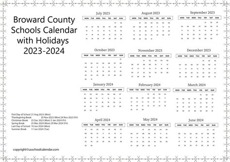 Broward County Schools Calendar With Holidays 2023 2024