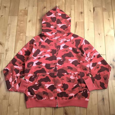 Bape BAPE Pharrell camo full zip hoodie a bathing ape Red camo | Grailed