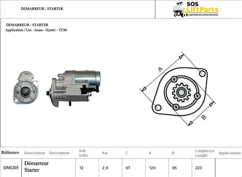 YALE HYSTER NACCO 1374083 Démarreurs Pièces de rechange SOS