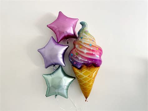 Ice Cream Party Balloons Rainbow Ice Cream Balloons Summer Party Prop