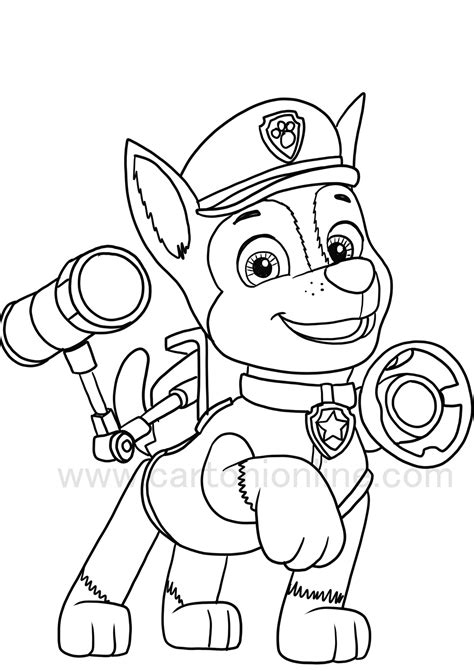 Coloriage De Chase 08 De Paw Patrol