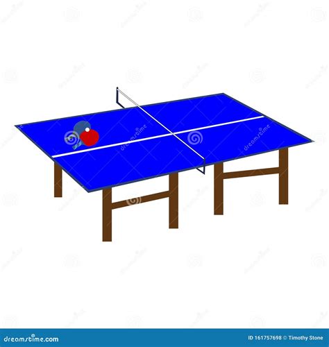 Blue Ping Pong Or Table Tennis Racket Vector Illustration