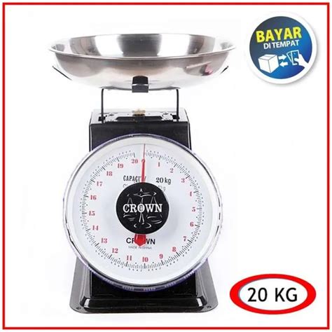 Timbangan Duduk Jarum 20kg Merk CROWN Stainless Barang Kokoh Lazada