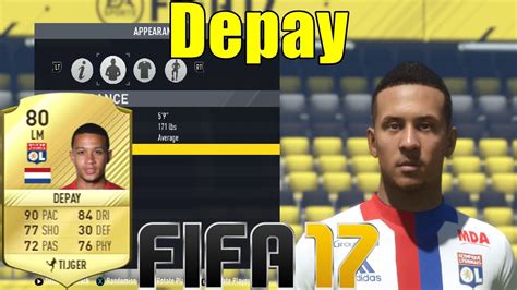 FIFA 17 Depay Virtual Pro Look A Like Tutorial With Stats YouTube