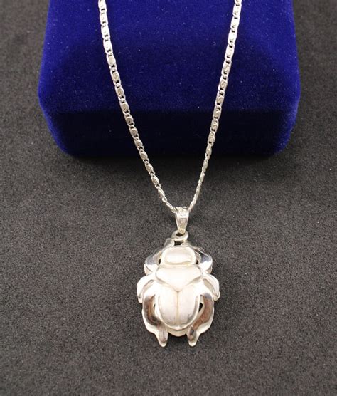 Scarab Necklace Egyptian Jewelry Sterling Silver Scarab - Etsy