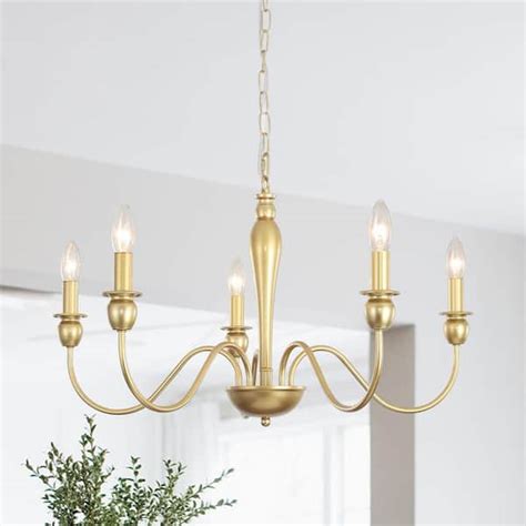 LWYTJO Marypaz 5 Light Spray Gold Dimmable Classic Traditional