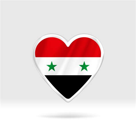 coeur du drapeau de la syrie modèle de coeur et drapeau de bouton