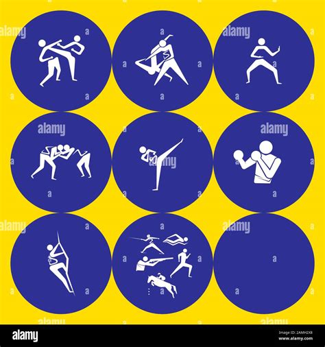 Summer Olympic Sport Icons Set Design Vector Pictograph For Web Print