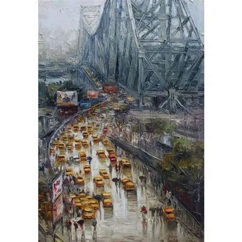 Uv Coated Canvas Symbolic Howrah Bridge Of Calcutta Painting at Rs 1150 ...