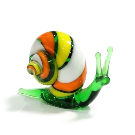 Murano Glass Snail Miniature Figurine Handmade Cute Snails For Home Decor And Garden Ts From