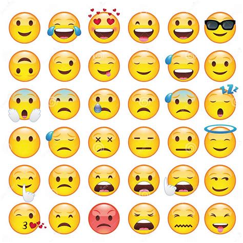 Conjunto De Emoticons Conjunto De Emoji Ilustração Do Vetor Ilustração De Etiqueta Receoso