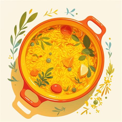 Paella Espa Ola Y Plato De Arroz Con Azafr N Vector Premium Generado