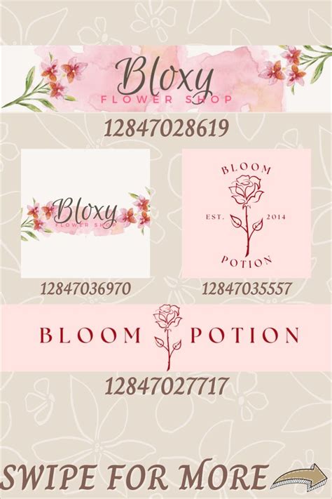 bloxburg roblox flower shop sign and logo decals | Flower shop, Salon ...