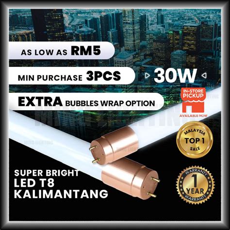 Extra Bright T8 LED 30W 22W 9W 4FT 2FT Light Tube Lampu Kalimantang