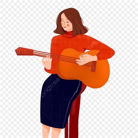 Playing Guitar Hd Transparent Beautiful Woman Playing The Guitar Girl