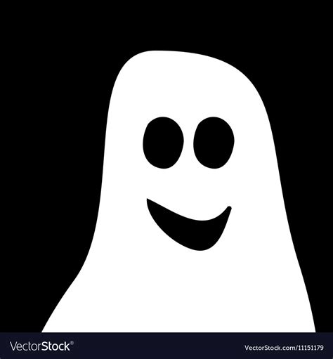 Ghost Halloween White Black Background Royalty Free Vector