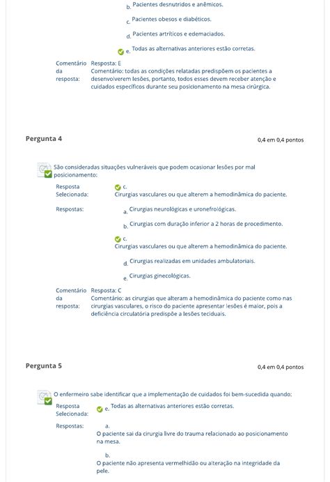 Questionário unid III Enfermagem em Centro Cirúrgico Enfermagem em