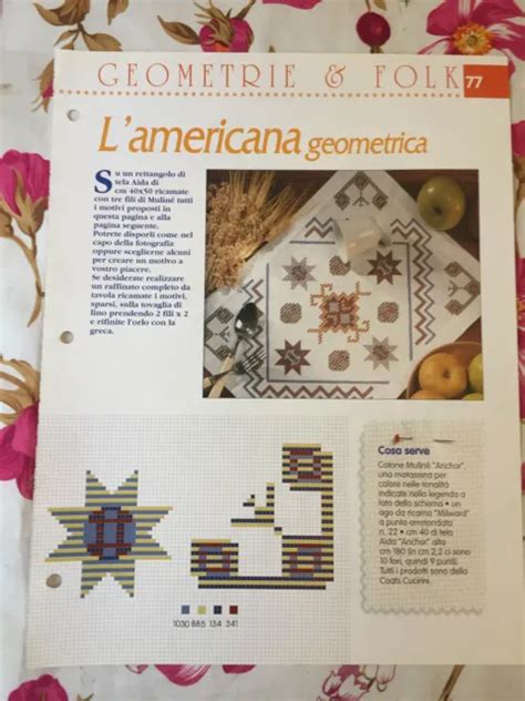 Schema Punto Croce Ricamo Geometrie E Folk Tovaglietta Americana