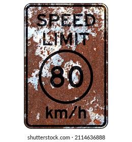 Old Rusty American Road Sign Speed Stock Illustration