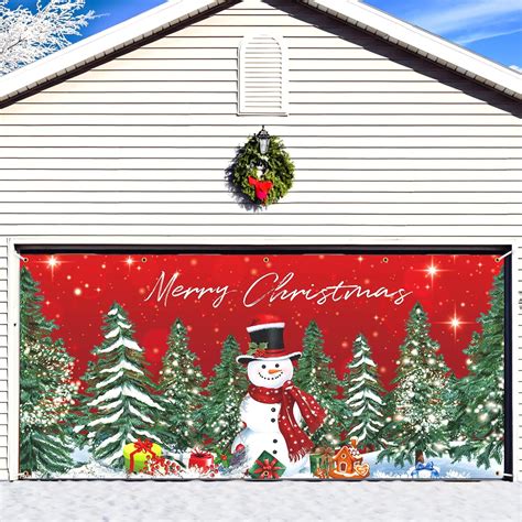 Amazon RUMIA Christmas Snowman Garage Door Banner Decorations