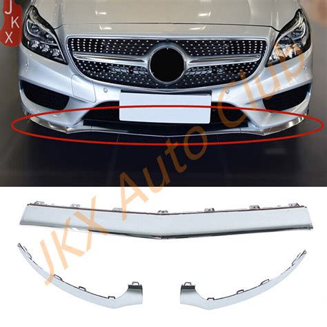 For Mercedes Benz W Cls Pcs Front Bumper Chrome Moulding