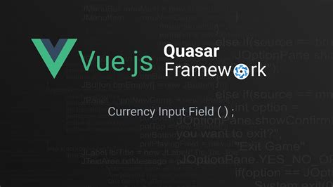 Currency Input Field On Vue Js Quasar Framework Youtube