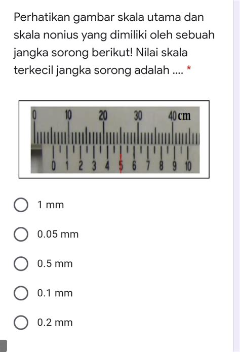 Perhatikan Gambar Skala Utama Dan Skala Nonius Yang Tanya Mipi
