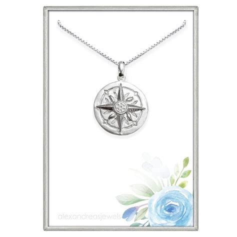 Amazon Sterling Silver Compass Necklace For Women North Star