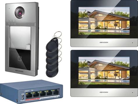 Hikvision Wideodomofon Ip Ds Kis S Dwa Monitory I Panel Z Czytnikiem