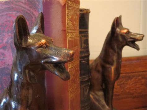 Vintage cast iron bookends/ Antique dog German by LesCurieux