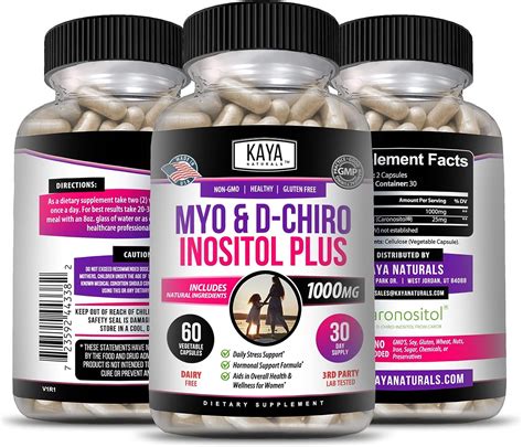 Kaya Naturals Myo D Chiro Inositol Plus 60 cápsulas Suplemento de