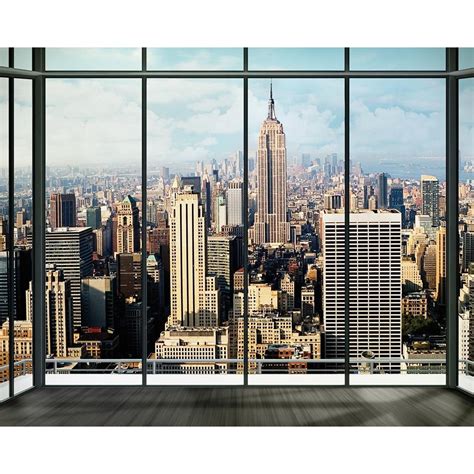 1 Wall New York Window Skyline Giant Wallpaper Mural W8P-NEWYORK-017