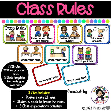 EDITABLE Class Rules Posters Student S Book And Class Activities