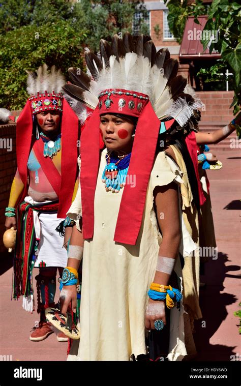 Native American Hopi Indians In Traditional Ceremonial Dress At Free