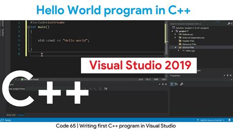 Visual Studio Hello World Program In C Visual Studio For Beginners