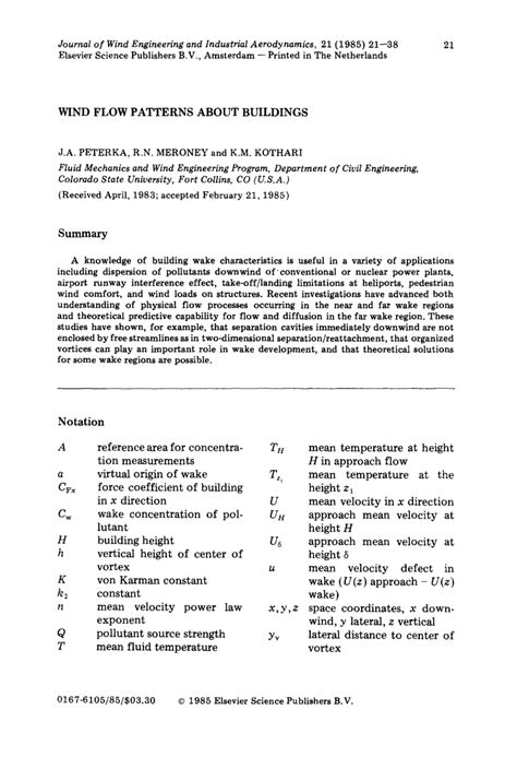 (PDF) Wind flow patterns about buildings