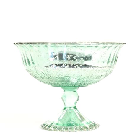 Koyal Wholesale 7-Inch Mint Green Glass Compote Bowl Pedestal Flower ...