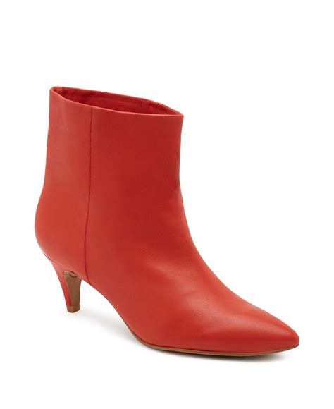 Lyst Dolce Vita Womens Dee Leather Kitten Heel Booties In Red