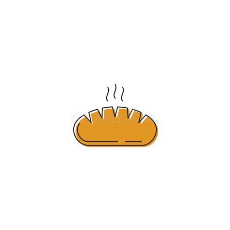 Loaf Bread Vector Icon Symbol Food Isolated On White Background Stock