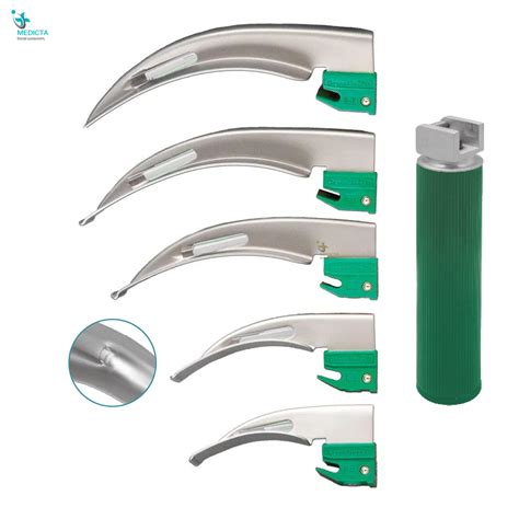 Macintosh Laryngoscope Set Fiber Optic Single Use Medicta Instruments