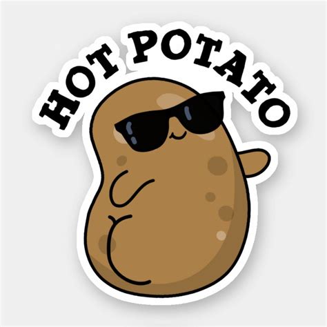 Hot Potato Funny Veggie Pun Sticker | Zazzle | Potato funny, Veggie ...